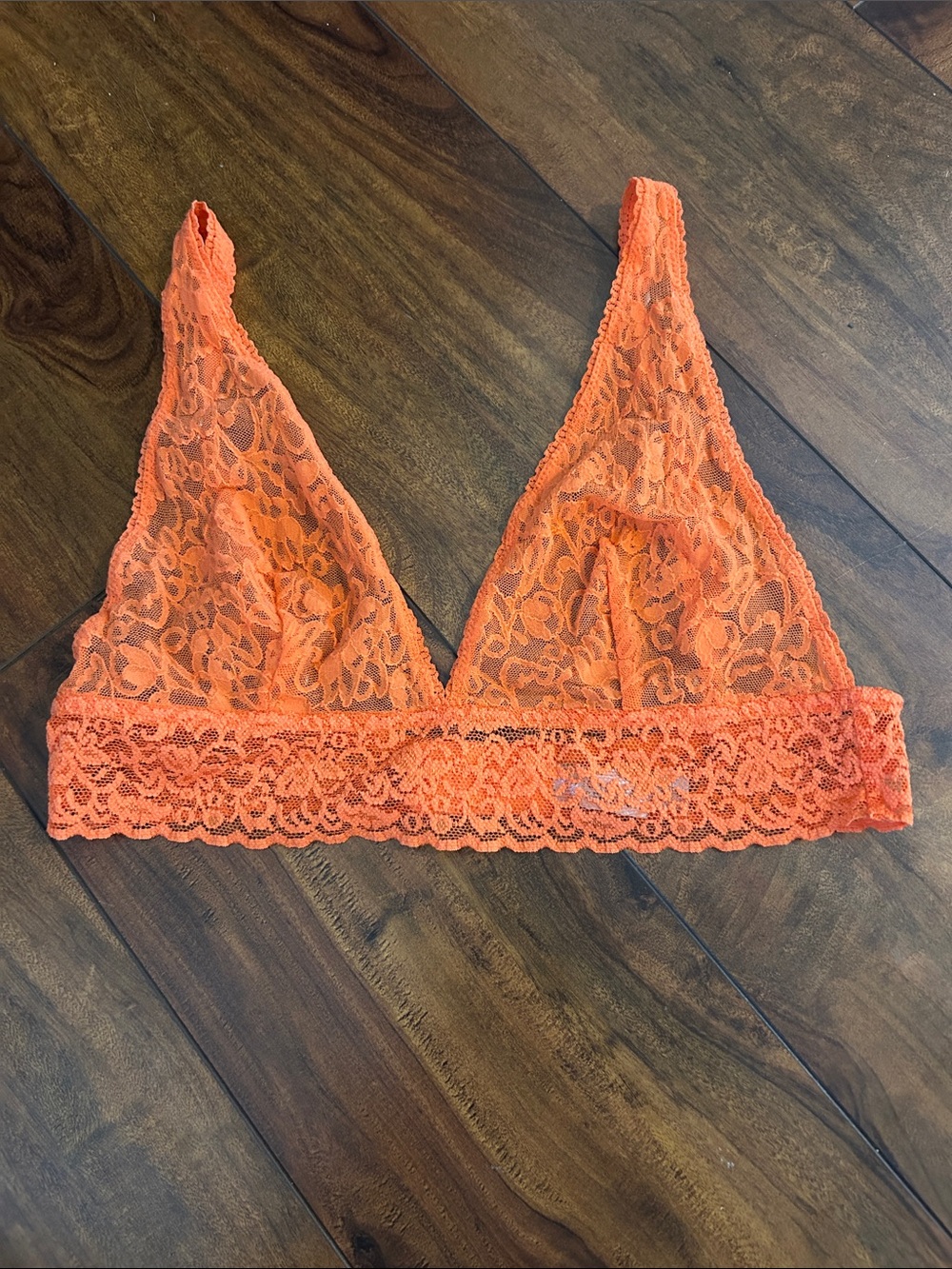 Women's Bright Orange Lace Bralette